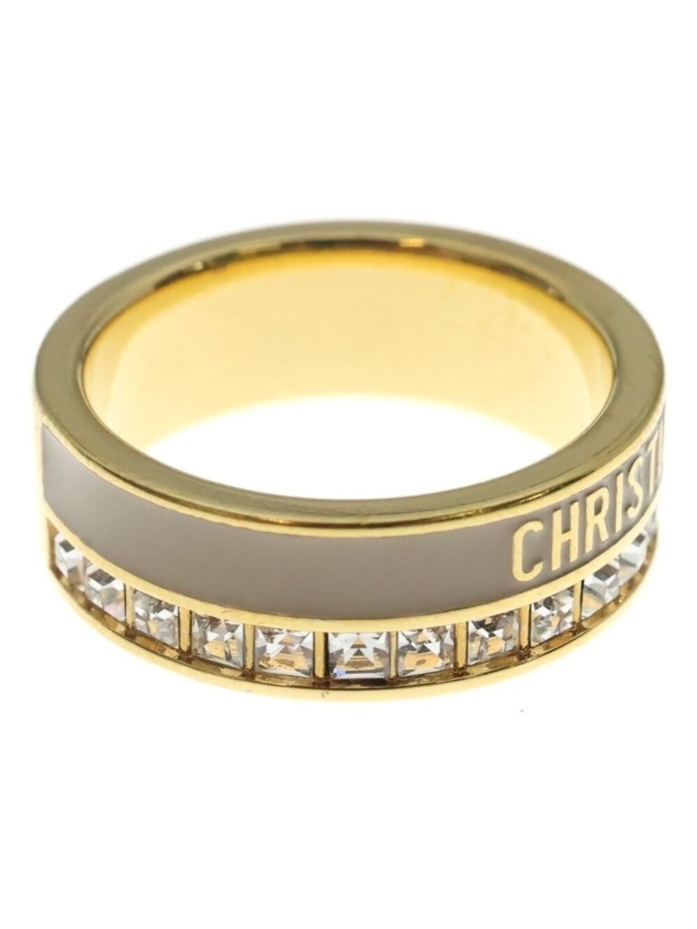 Dior Nightcode Ring Yellow Gold Beige Metal Rhinestone - Picture 4 of 8